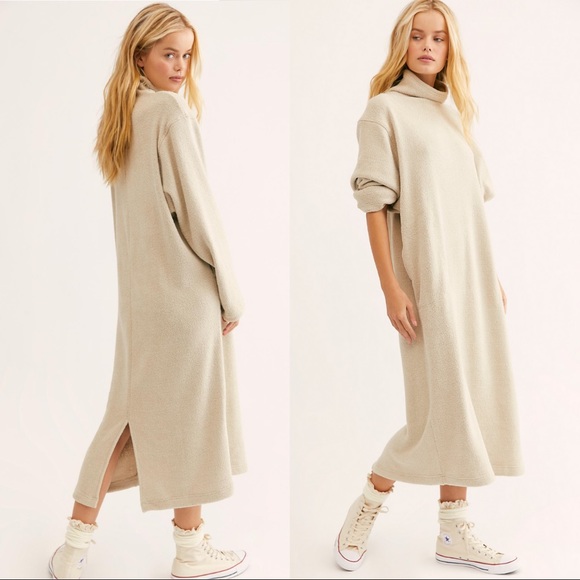 Free People Sweaters - Free People Blanca Maxi Cream Sweater Maxi Dress M